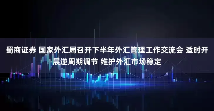 蜀商证券 国家外汇局召开下半年外汇管理工作交流会 适时开展逆周期调节 维护外汇市场稳定